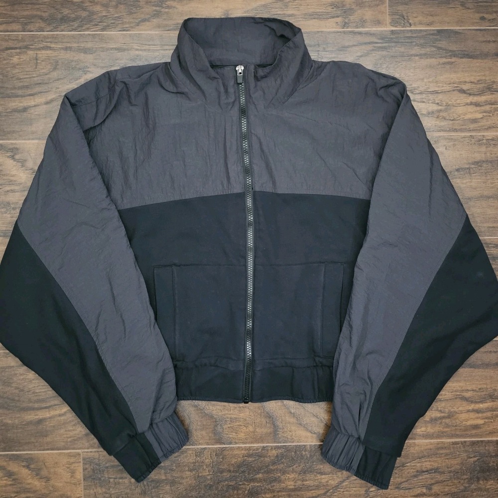 Fabletics Womens‎ Large Bobbie Glam Colorblock Cropped Jacket Black Full Zip